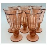8 Vtg. Fostoria Captiva Shell Pink Wine Glasses