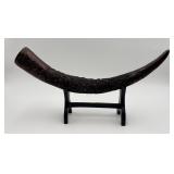 Hand-carved Decorative Water Buffalo Horn