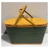 Brown & Green Woven Picnic Basket
