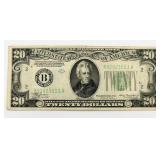1934-A $20 Note in Almost Uncirculated Condition