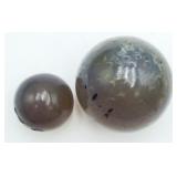 2 ANTQ Hand-made Agate Marbles from Germany