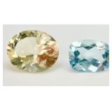 2 Gemstones, Labradorite & Aqua Marine