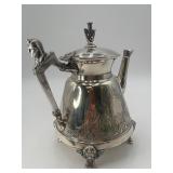 Victorian Egyptian Revival Silver Plated Tea Pot