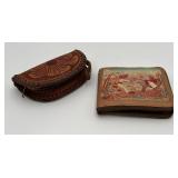 Vintage Hand Tooled Leather Coin/Wallet