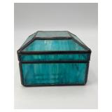 Turquoise Stained Glass Jewelry/Trinket Box