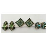 3 Pairs of VTG Greenery Ear Clips