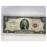 1963 Uncirculated $2 Red Seal Star Note