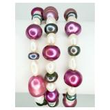 3 Multi-color Freshwater Pearl Bracelets