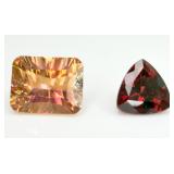 2 Gemstones, Mystic Topaz & Garnet