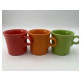 3 Fiestaware Cups Coffee Mugs