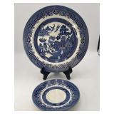 VTG Churchill Blue Willow Dinner Plate & Saucer