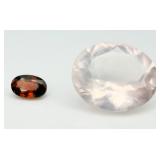 2 Gemstones, Rose Quartz & Zircon