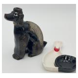 VTG Poodle Letter Holder & Bowling Themed Dish