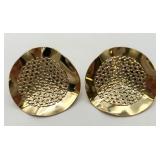 Large Golden Disc Ear Clips