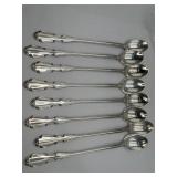 8 Towle Sterling Silver Ice Tea Spoons, 252 grams