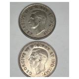 2-Canada 50 Cents Silver Coins