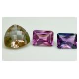 3 Gemstones, Zandrite & Purple Sapphires