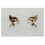 14K Gold Cupid Earrings
