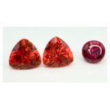 3 Gemstones, Sapphire & Star Ruby