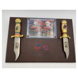Civil War Bowie Knife Set mounted Display Plaque