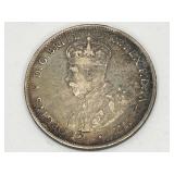 1918 British George V One Florin Silver Coin