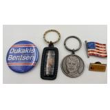 Lot of Presidential/Patriotic Pins & Keychains