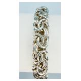 Sterling Silver Byzantine Bracelet, 7"