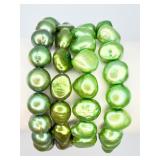 4 Green Freshwater Pearl Bracelet