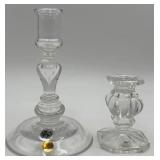 2 Diff. Crystal Candlestick Holders