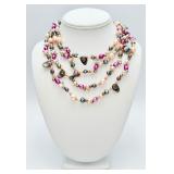 Long Multi Color Freshwater Pearl Necklace