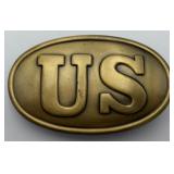 Very Nice "US" Solid Brass Belt Buckle