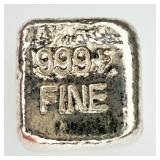YPS 1 Troy Ounce .999 Fine Silver Cube Shape