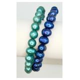 2 Color Cultured Pearl Bracelets
