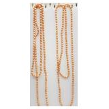 2 Orange Freshwater Pearl Necklaces
