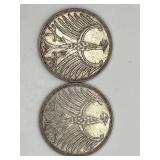 2-1951 West German 5 Deutsche Mark Silver Coins