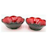 2 VTG Anchor Hocking Royal Ruby Red Bowl