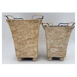 2 Different Size Decorative Trashcans