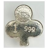 YPS 1 Troy Ounce .999 Fine Silver Club Form