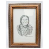 Original Graphite Drawing "Black foot Woman"