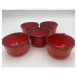 5 Metlox Poppy Trail Red Rooster Coffee Cups