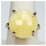 925 Opaque Lemon Quartz Ring