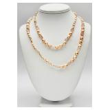 Sterling Silver Pink Pearls & Quartz Necklace