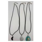 3 Faux Stone Fashion Necklaces