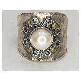 Israel Sterling Silver Ring w/Pearl