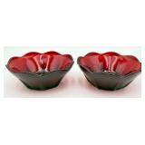 2 VTG Anchor Hocking Royal Ruby Red Bowls
