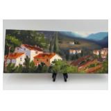 Repro Painting Mediterranean Village Scene
