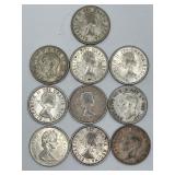10 Silver Canada 25 Cents Coins 80% Silver