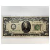 Almost Uncirculated Series 1928-B $20 Bill
