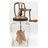 Antique Hand-crank Glass Butter Churn jar