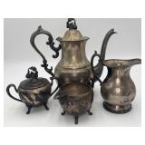 VTG Silver-on-Copper Tea & Coffee Service